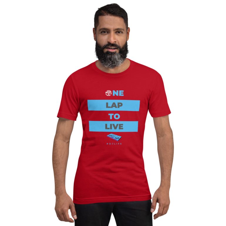 One Lap to Live with DJLS logo in back Short-sleeve unisex t-shirt - Image 7