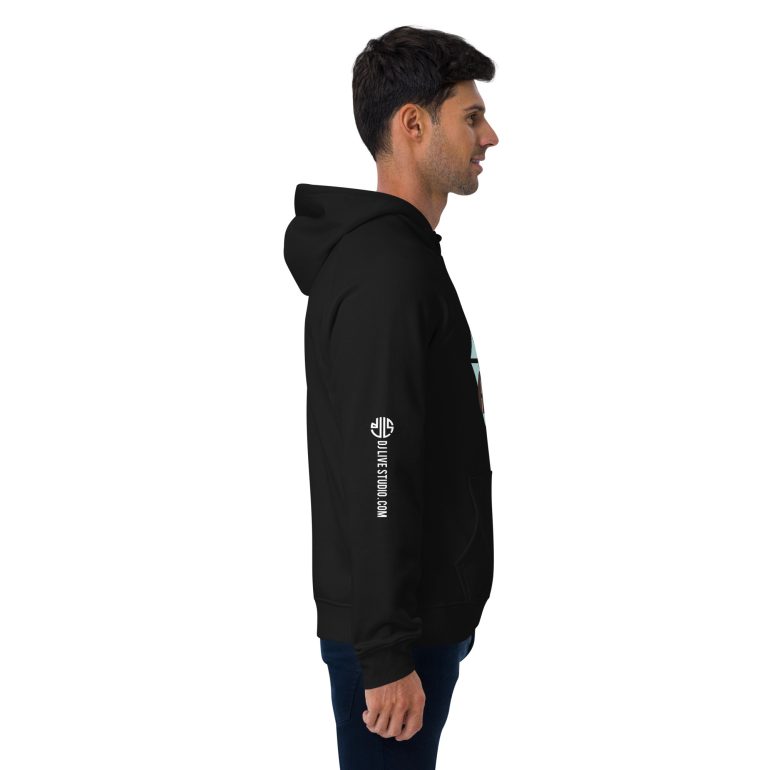 Relax Chill Study DJ Live Studio Unisex eco raglan hoodie - Image 4