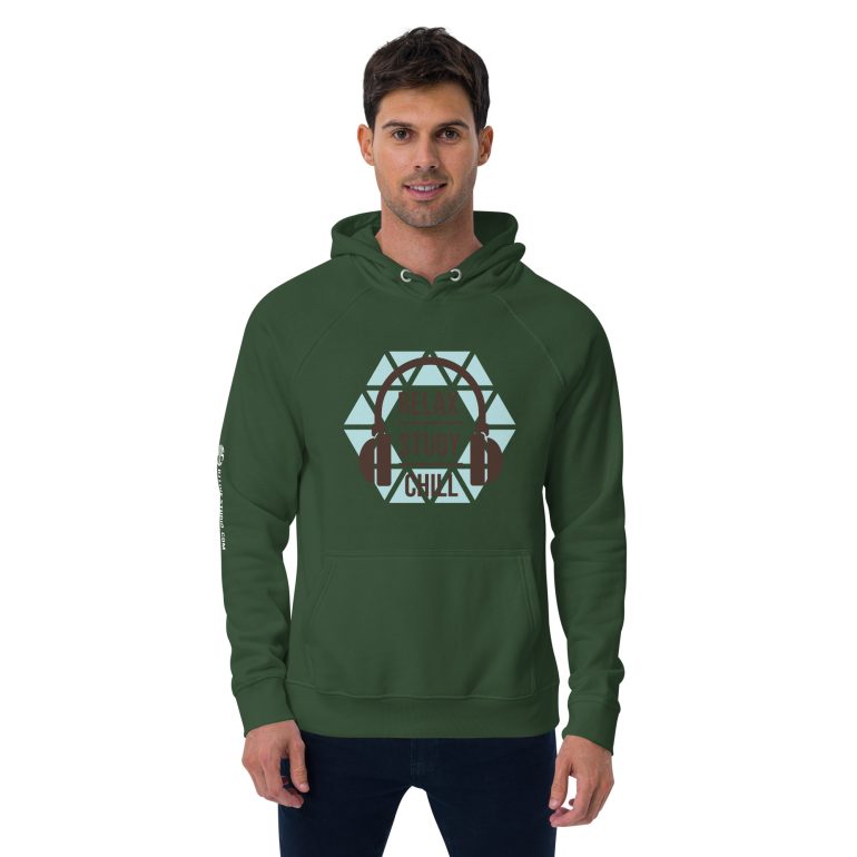 Relax Chill Study DJ Live Studio Unisex eco raglan hoodie - Image 16