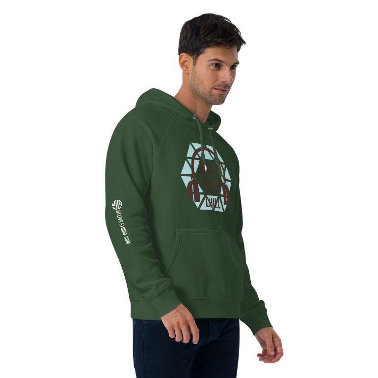 Relax Chill Study DJ Live Studio Unisex eco raglan hoodie - Image 20