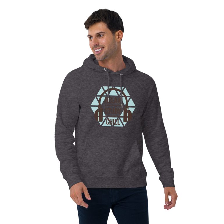 Relax Chill Study DJ Live Studio Unisex eco raglan hoodie - Image 12