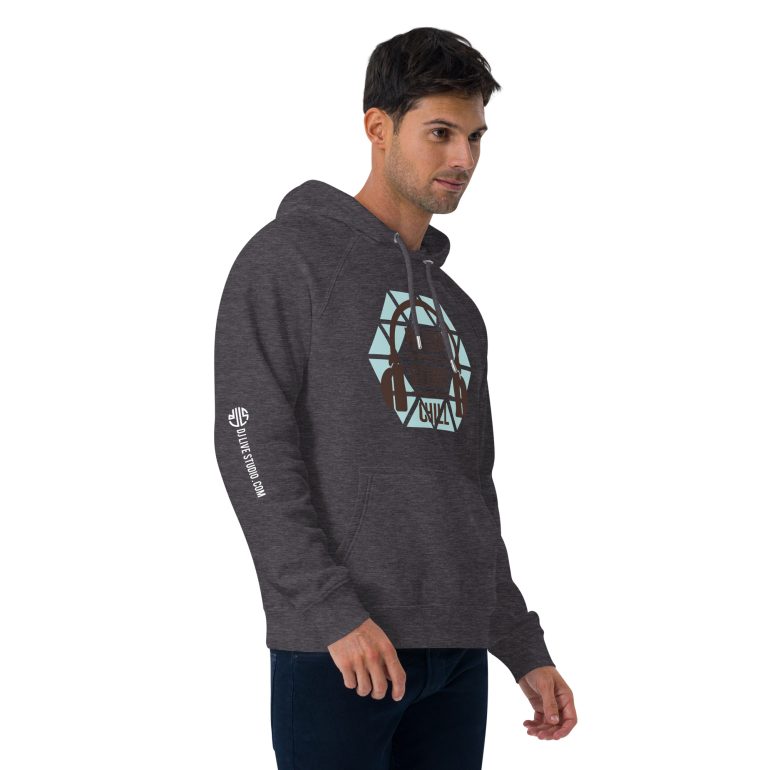 Relax Chill Study DJ Live Studio Unisex eco raglan hoodie - Image 15